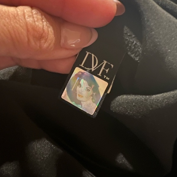 DIANE VON FURSTENBERG Little Black Dress sz 2 SILK SPANDEX One Shoulder Ruffle - Picture 7 of 7